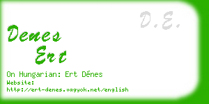 denes ert business card